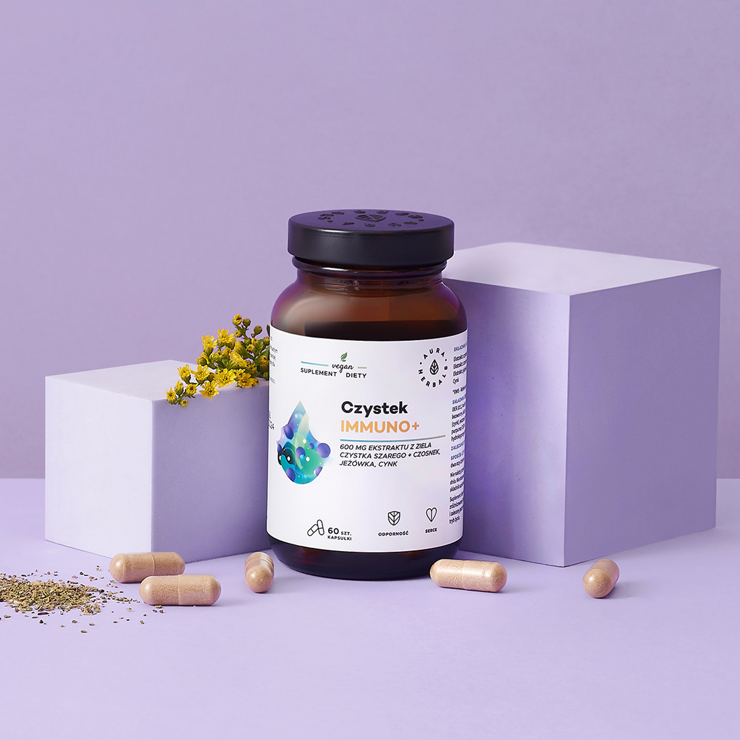 Complément Alimentaire Aura Herbals Czystek Immuno+ - 60 Gélules - Renforce L'immunité