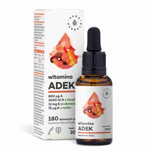 Witamina ADEK, A + D3 2000 IU + E + K2, krople 30 ml