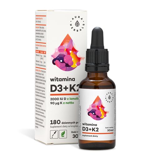 Witamina D3 2000 IU + K2, krople 30 ml