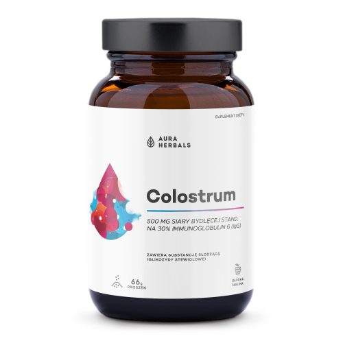 Colostrum 500 mg, słodka malina, proszek 66 g