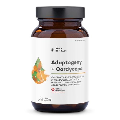 Adaptogeny, ekstrakty roślinne + Cordyceps, kapsułki 60 szt.