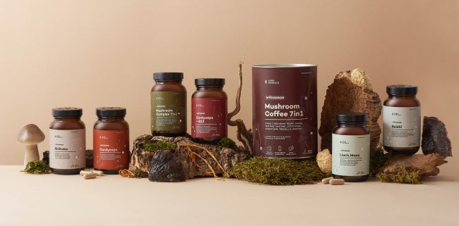 Grzyby funkcjonalne (grzyby lecznicze) z linii Mycodrop od Aura Herbals - dobre produkty i skład, szybka dostawa, pełen profesjonalizm