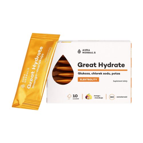 Great Hydrate, elektrolity mango-marakuja, saszetki 10 szt.