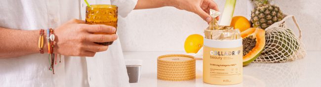 Kolagen Colladrop Beauty w saszetkach może stymulować fibroblasty odpowiedzialne za produkcję kolagenu i elastyny
