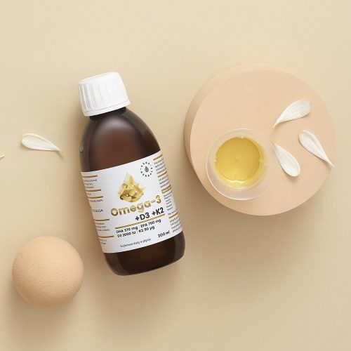 Omega-3 370 DHA + D3 2000 IU + K2, płyn 200 ml