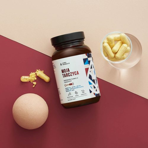Suplement diety Moja tarczyca Aura Herbals w kapsułkach: inozytol, jod, selen, miedź, B12, Q10