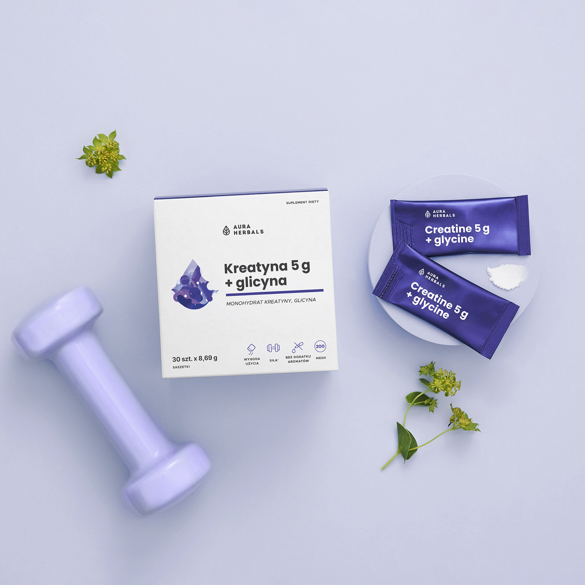 Kreatyna 5 g, monohydrat + glicyna, saszetki 30 szt.