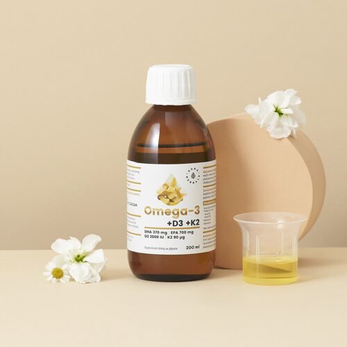 Omega-3 370 DHA + D3 2000 IU + K2, płyn 200 ml